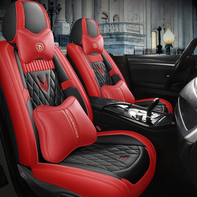 Car Seat Cover New Special Full Surrounding Four Seasons Universal Perforated Breathable Full Leather Winter Car Interior Supplies Seat Cushion
