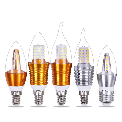 led candle bulb Starry Sky pointed bubble e14 small screw pull tail crystal chandelier light source 5W7W9W energy-saving bulb