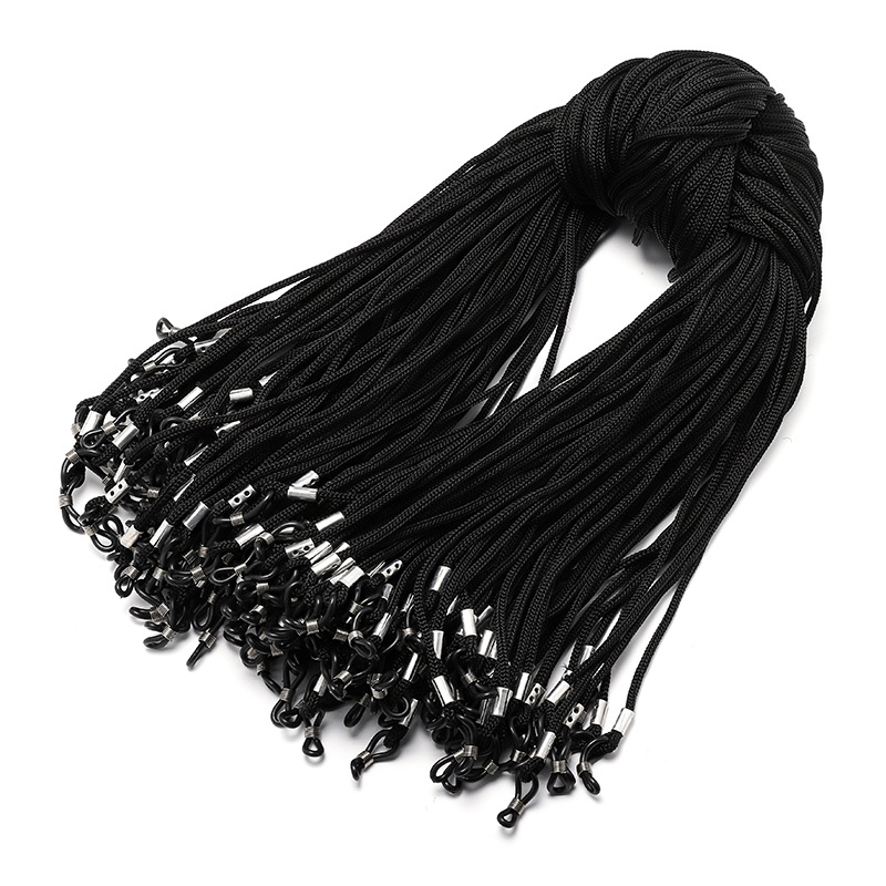 Black Glasses Rope Adjustment Reading Glasses Myopia Sunglasses Rope with Lanyard Hanging Neck Glasses Chain Anti-Lost and Anti-Fall Rope