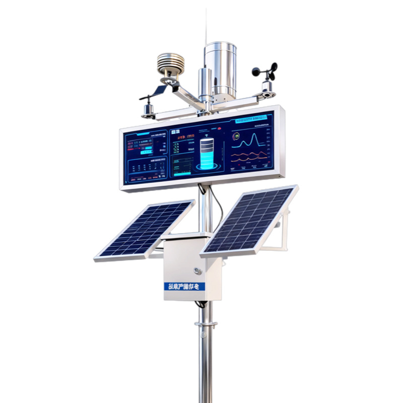 Automatic Weather Detector Wind Speed Rain Amount Atmospheric Pressure Temperature and Humidity Detection Environmental Detection Solar Weather Station
