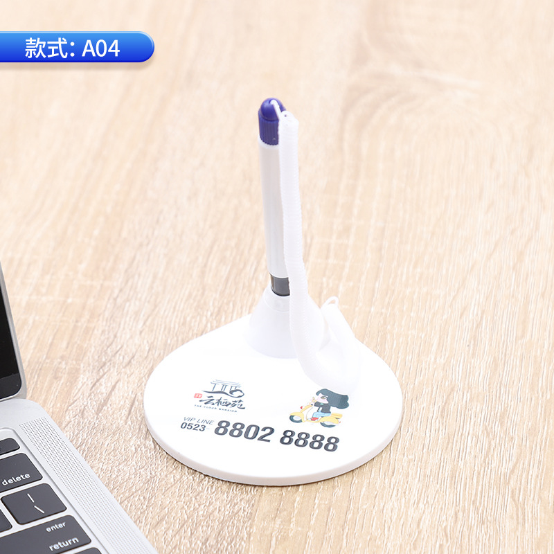 Factory wholesale fixed desktop office pen 0.5mm sticky front desk signature pen bank counter pen with line