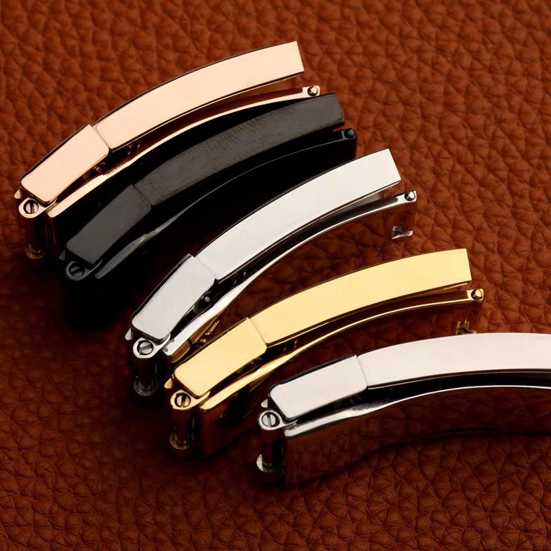 Replacement Black Submariner Stainless Steel Watch Buckle Yacht Watch Buckle Daytona Silicone Strap Buckle Folding Buckle