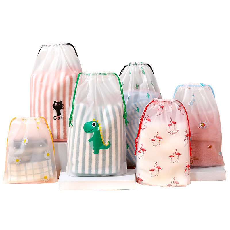 Drawstring Pockets for Clothes and Shoes, Travel Storage Bags, Transparent Socks and Shoes Plastic Packaging Bags, Wholesale Plastic Drawstring Bags
