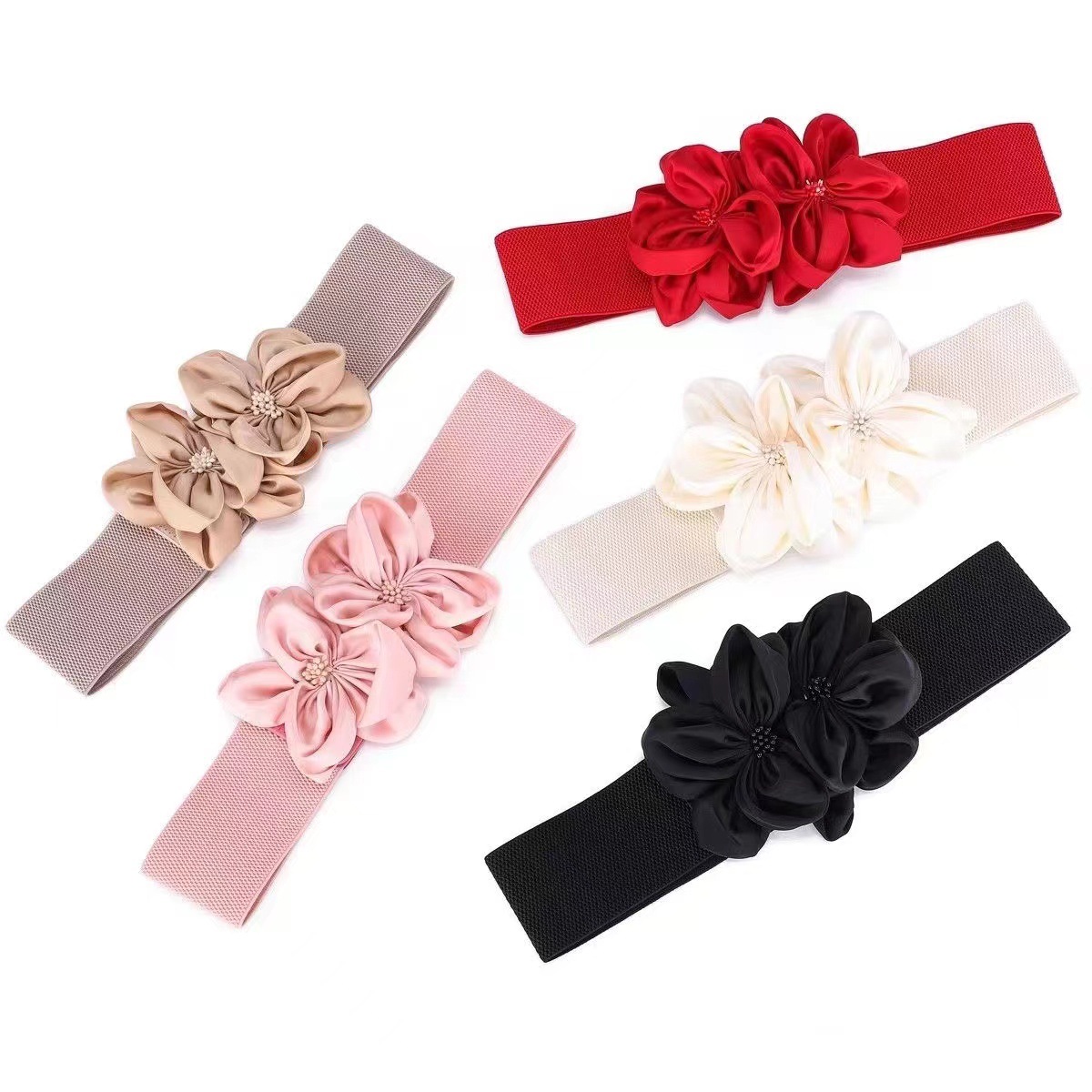 Новое модное платье с двойным цветочным декором, туника, свитер, юбка, пояс, черный, универсальный, молодежный