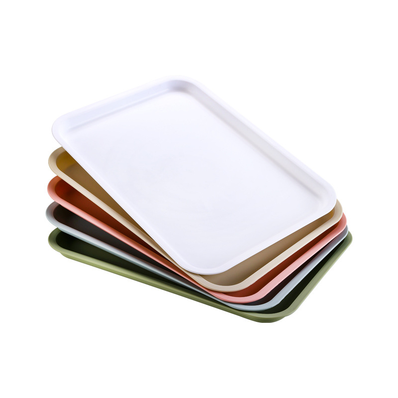 Nordic Rectangular Tray Internet Popular Ins Simple Plastic Dinner Plate Fruit Tray Tea Tray Dried Fruit Tray Snack Storage Tray