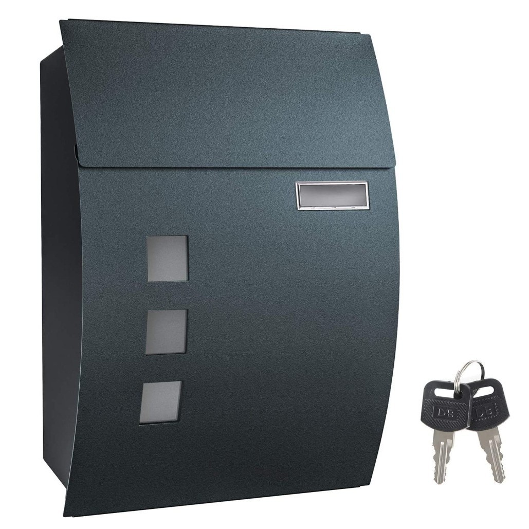 Outdoor Cross-border Wall-mounted Lockable Galvanized Sheet Post Office Box with Observation Window Easy-to-install Storage Letter and Newspaper Box