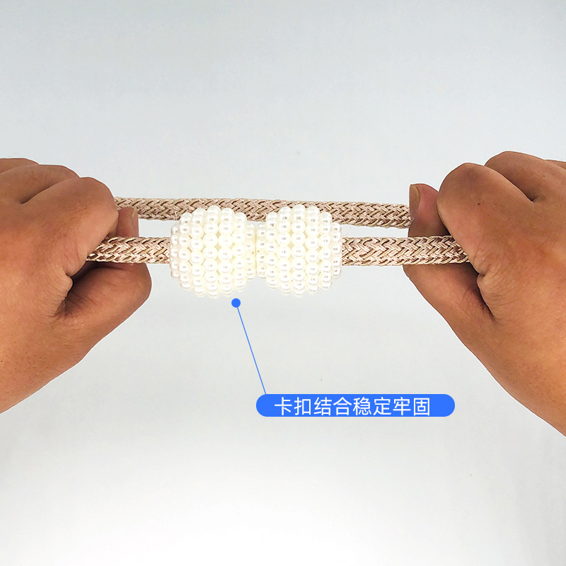 New Product in Stock Modern Simple Curtain Pearl Buckle Tie Rope Curtain Tie Punch-Free Curtain Accessories Small Accessories