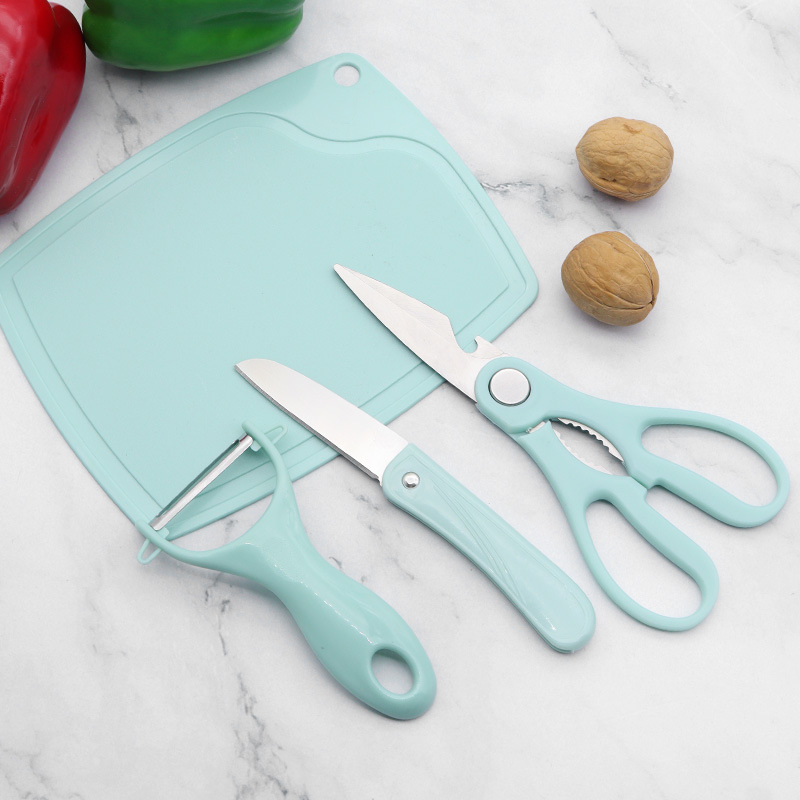 Household Cutting Board Kitchen Knives suit Dormitory Supplementary Food suit Folding Portable Fruit Knife Peeler Second-Use