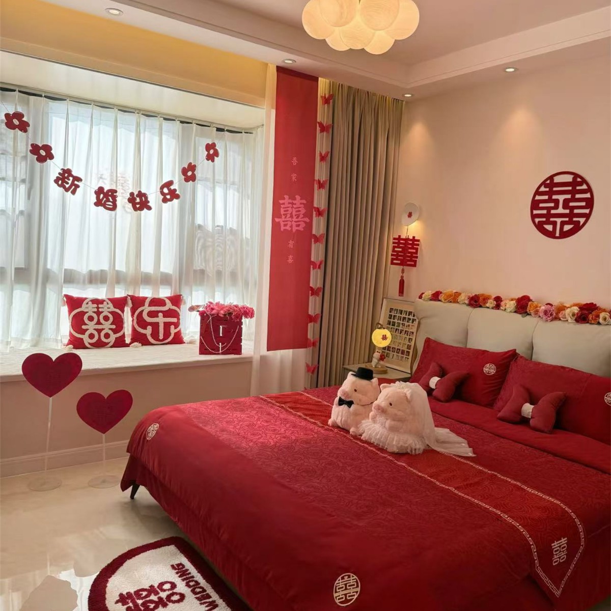 High-End Class a Wedding Four-Piece Set 2025 New Quilt Cover Red Wedding Quilt Wedding Bed Sheetss Bedding High-End