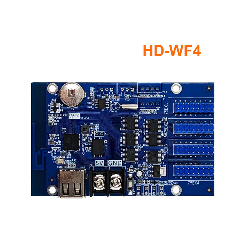 HD-WF4 colorful display Wi-Fi control card onboard 4 HUB75E and W63 C08L full color
