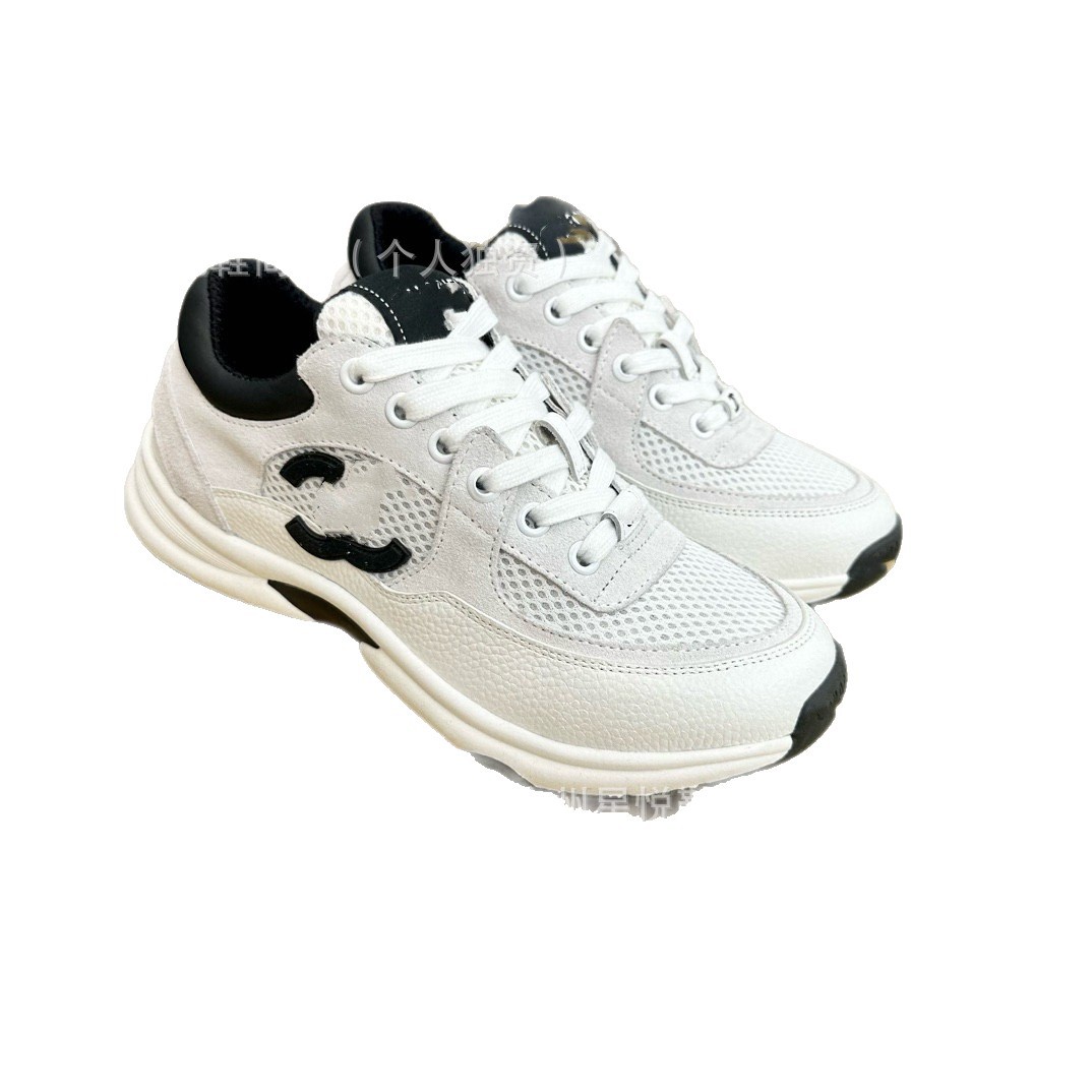 Embroidered Thick-Soled Silver-White Dad Shoes 2025 Fashion Spring New Low-Top Outdoor Sports Women's Shoes