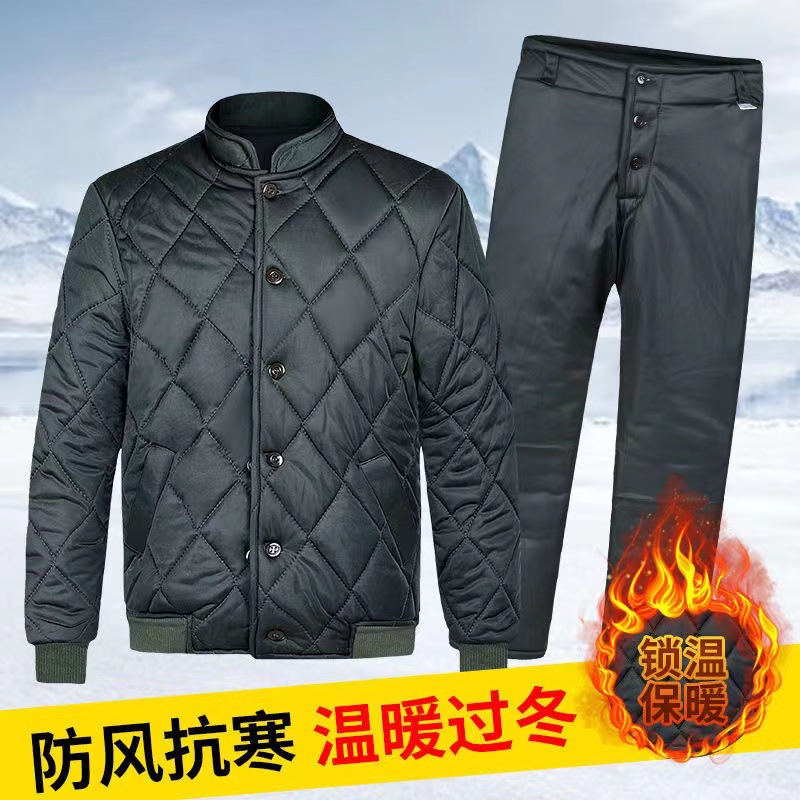 Civil Affairs Disaster Relief Cotton-padded Warm Thickened Cold Region Cotton-padded Clothes Cold-proof Cotton-padded Clothes fleece-lined Labor Protection Cotton-padded Jacket Cotton-padded Pants suit