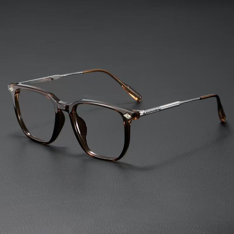 Men's Business Square Frame Myopia Can Be Equipped with Radiation-Proof Eye Protection Black Frame Versatile Glasses Frame Women's Anti-Blue Light Glasses