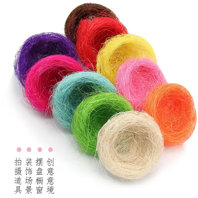 Hemp Silk and Gold Silk Bird's Nest Bird's Nest Simulation Bird's Nest Creative Cold Food Plate Decoration Natural Material Gift Decoration Bird's Nest