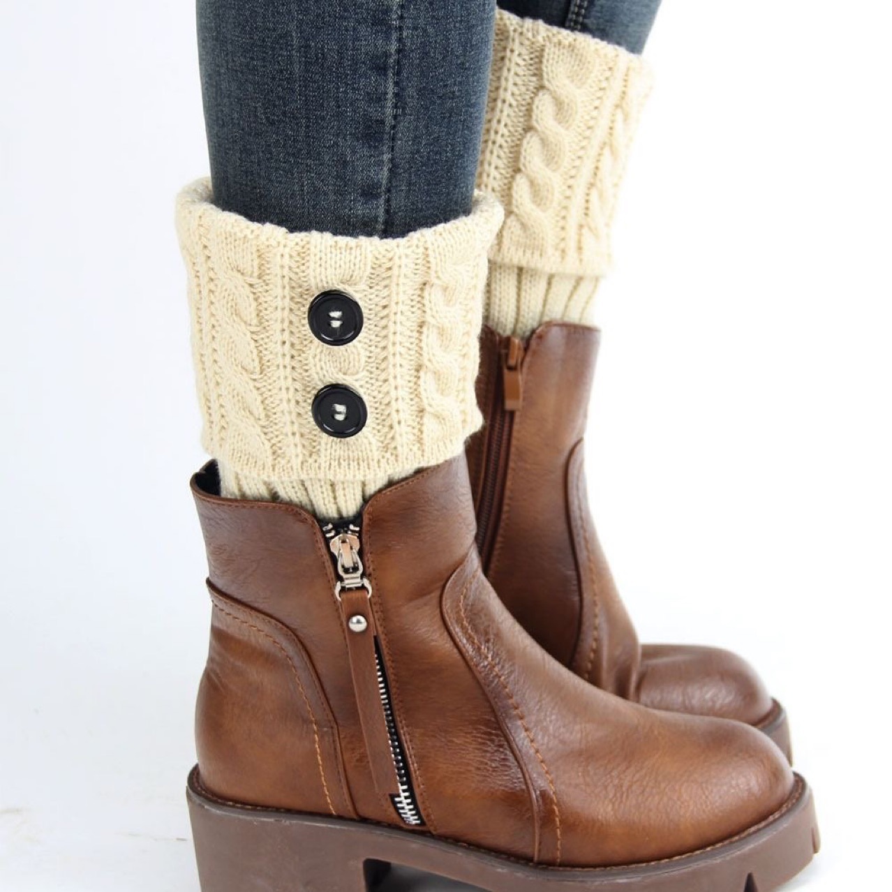 Японские вязаные носки для девушек, средние носки, стиль хардкор, корейские вязаные гетры