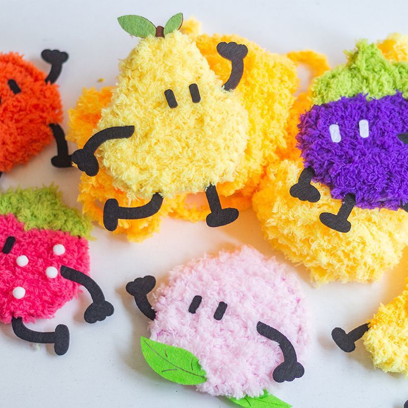 Children's Embroidery Handmade DIY Material Package for Beginners Kindergarten Simple Self-Embroidery Cartoon Fruit Poke Poke Fun