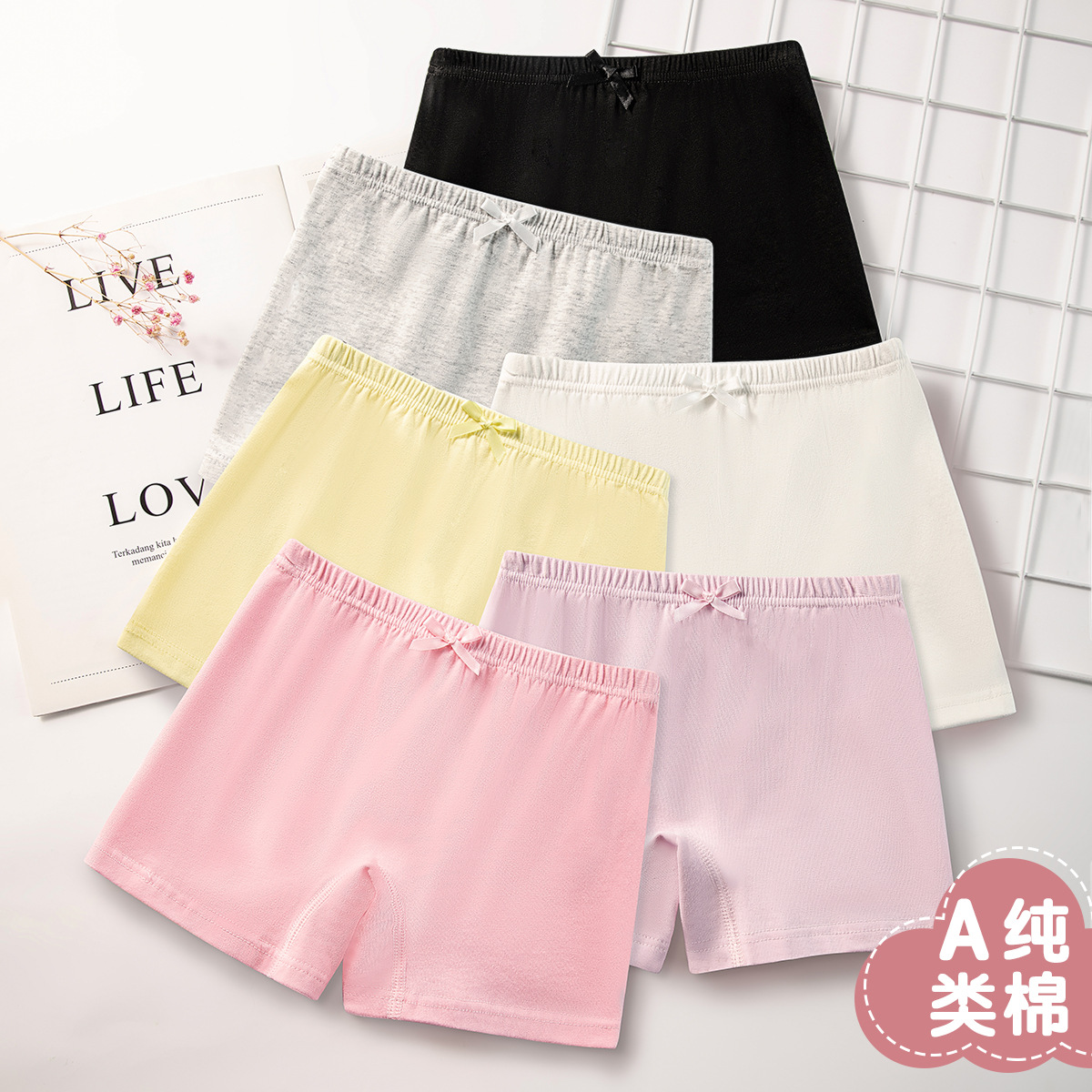 Летние леггинсы для девочек, детские трикотажные безопасные шорты, хлопковые боксеры