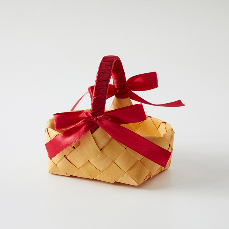 Qiansheng craft handmade wooden woven basket early birth Noble basket gift box hand gift wedding supplies mold blue