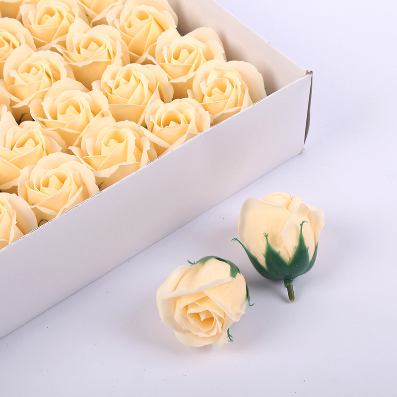 Source Factory Three-Layer Rose Soap Flower with Base, Valentine's Day Gift Box Single Bouquet Flower