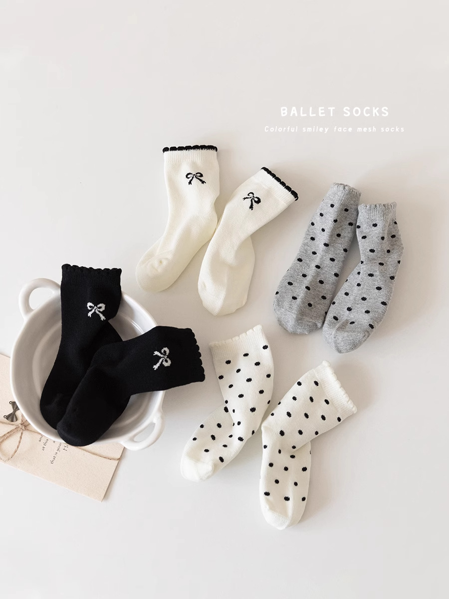 Children's socks wholesale factory direct ins girls bow polo lace socks Joker cute princess socks