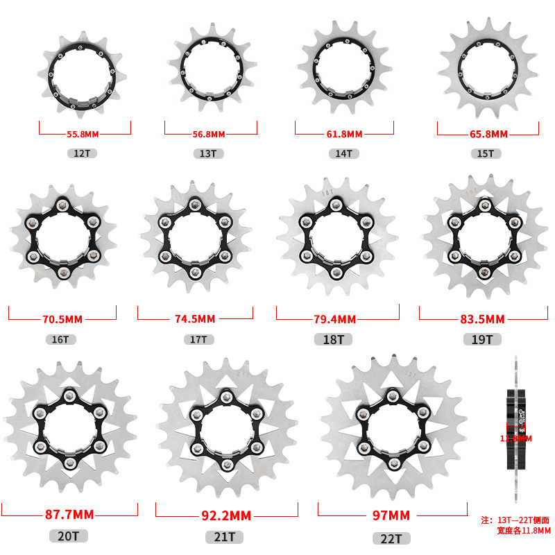 MUQZI Mountain Bike Flywheel 12/13/14/15/16/17/18/19/20/21/22T Single Speed Tooth
