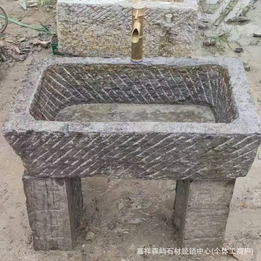 Наружная раковина для стирки, водяная комбинация, старинные каменные ландшафтные водные украшения, старая каменная раковина