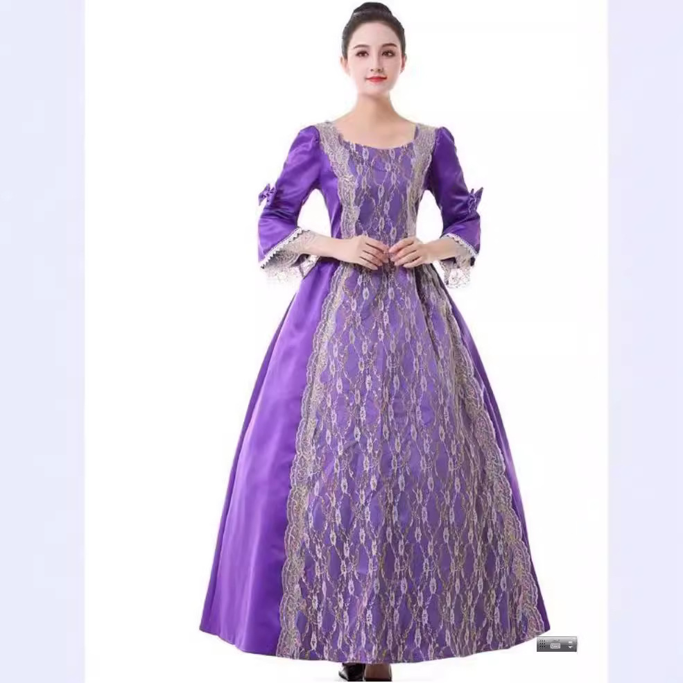 Cross-Border Luxury Handmade Mid-Sleeve Gold Appliqué Muslim Dress