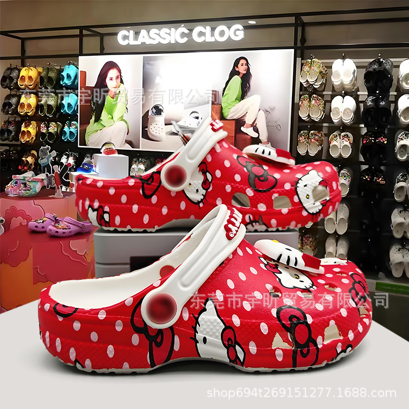 Cross Moe Lubi Children's Cave Shoes Summer Girls' Middle and Big Children's Baotou Slippers Beach Shoes Star Parent-Child Sandals