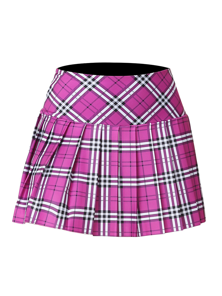 Plaid Badminton Golf Tennis Skirt Outdoor Sports Skirt Dance Fitness Yoga Pleated Skirt Short Sun Protection Summer