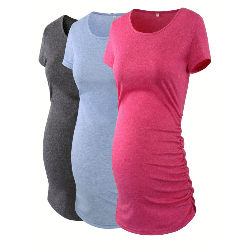 2026 New Cross-Border Dropshipping 3-Piece Pregnant Women's Shirt Maternity Clothes Women's Maternity Tops Cross-Border