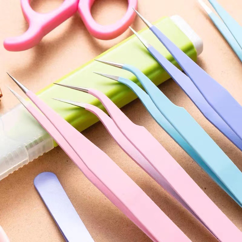 Пинцеты Pengdou Tools для ногтевого искусства и наращивания ресниц, пинцеты из нержавеющей стали, зажим для журнала, заостренные пинцеты, изогнутые пинцеты, пинцеты для рукоделия