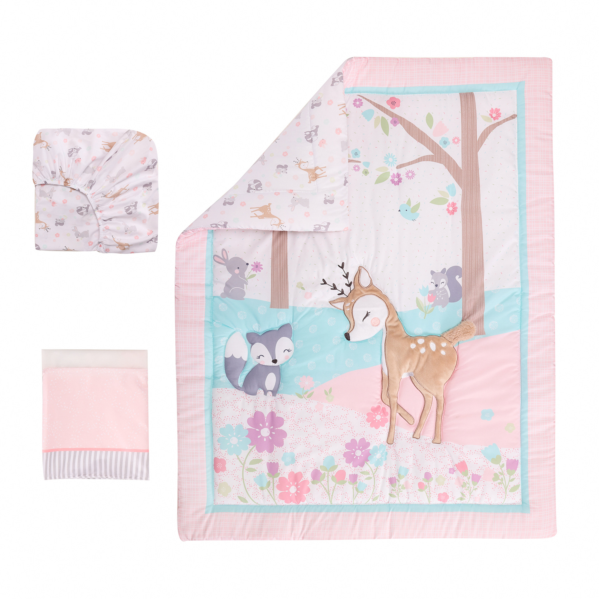 Набор для новорожденных из трех предметов: детское одеяло, шапка, юбка для односпальной кровати