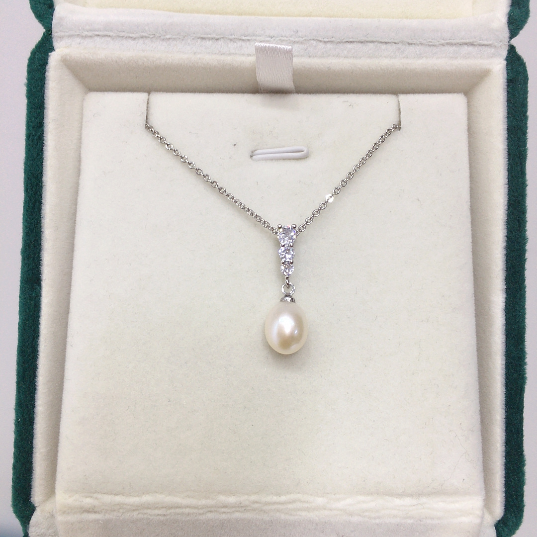 Ожерелье из пресноводных жемчужин 5A класса с каплевидным кулоном, оптовая продажа природных жемчужин через границу