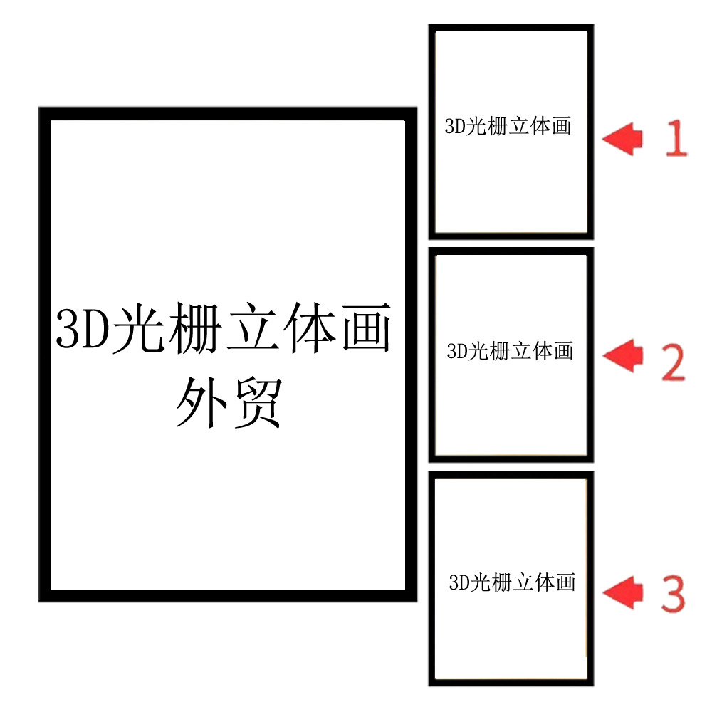 Cross-Border Popular 3D Anime Stereo Poster Grating Gradient Painting Export Popular Anime Poster Naked Eye Grating Popular