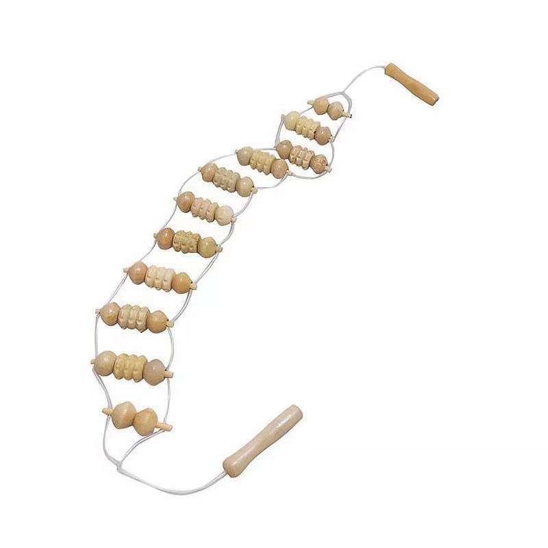 Household Back Strip Massager Wooden Massager Back Pull Artifact Openable Back Roller Massage Fitness Tool