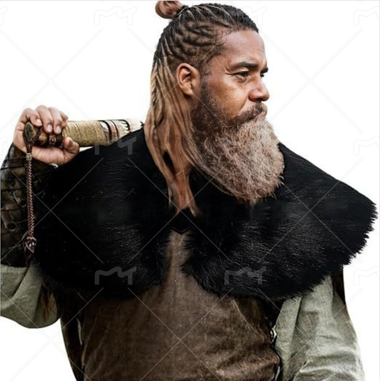 Men's Viking Faux Fur Cape Cape Medieval Warrior Fur Halloween Play Costume Fur Fur Collar