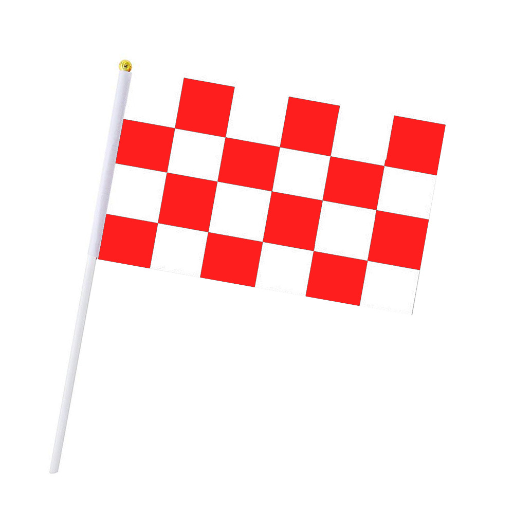 Cross-border in stock black and white racing hand-waving flag black and white race flag black and white polyester flag