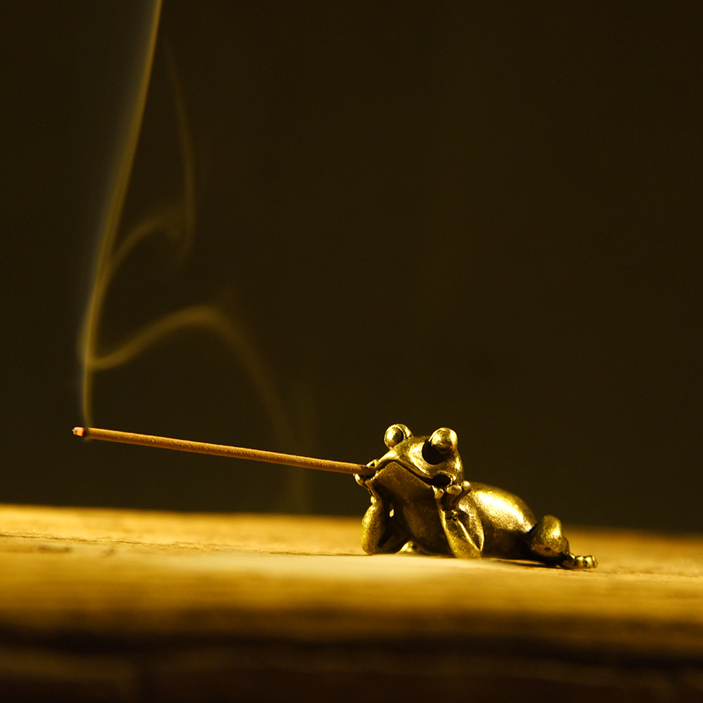 Vintage frog decoration bronze Crafts desk tea pet indoor aromatherapy incense holder incense holder wholesale