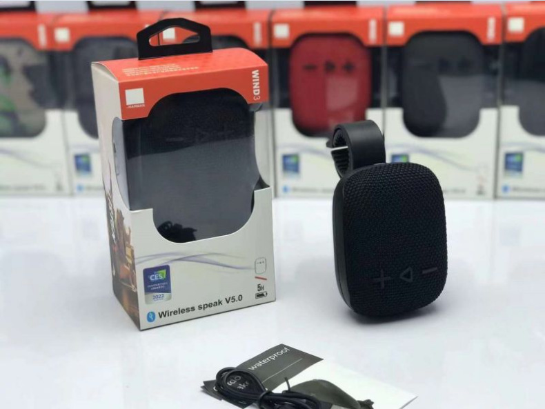 New Bluetooth Speaker Wind3 Outdoor Wireless Waterproof Cycling with Fixed Frame Small Creative Gift Small Speaker
