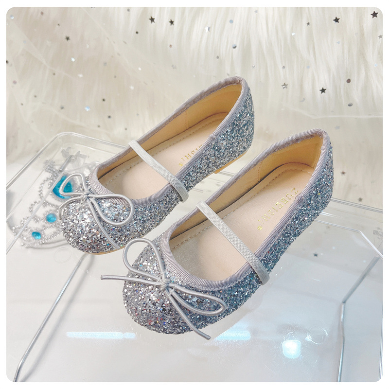 Туфли принцессы для девочек, новые, весна, для сценических выступлений, кристаллические туфли с пайетками
