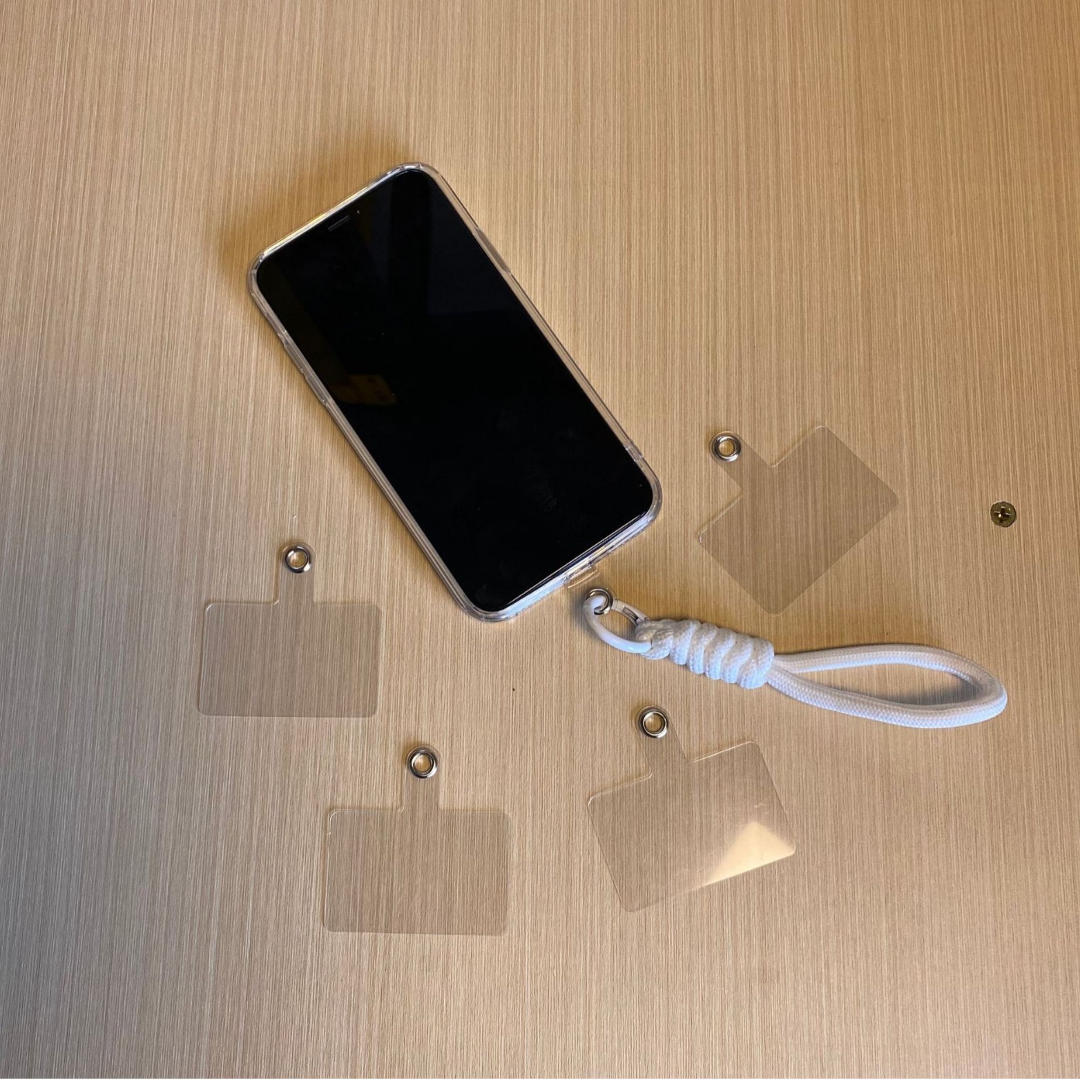 Factory in stock wholesale mobile phone gasket fixed card lanyard card fixed piece card hanging transparent mobile phone gasket