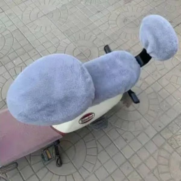 Plush Electric Bicycle Seat Cover Winter Fleece Thickened Warm Universal Model for Aima Electric Scooters