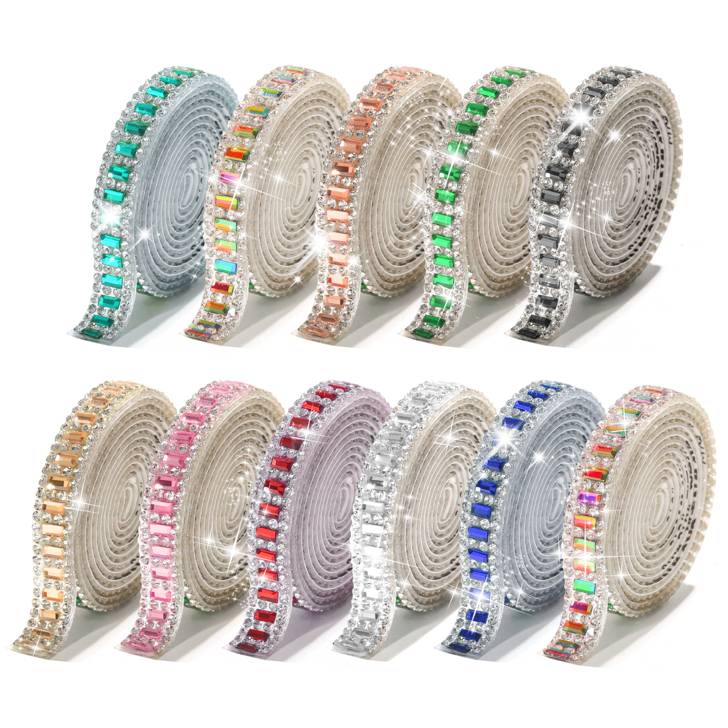 Crystal Car Stickers, Diamond Cloth, Rhinestone Cloth, Rhinestone Stickers, Diamond Strips, Rhinestone Strips, Crystal Strips, Crystal Glass Cloth Stickers