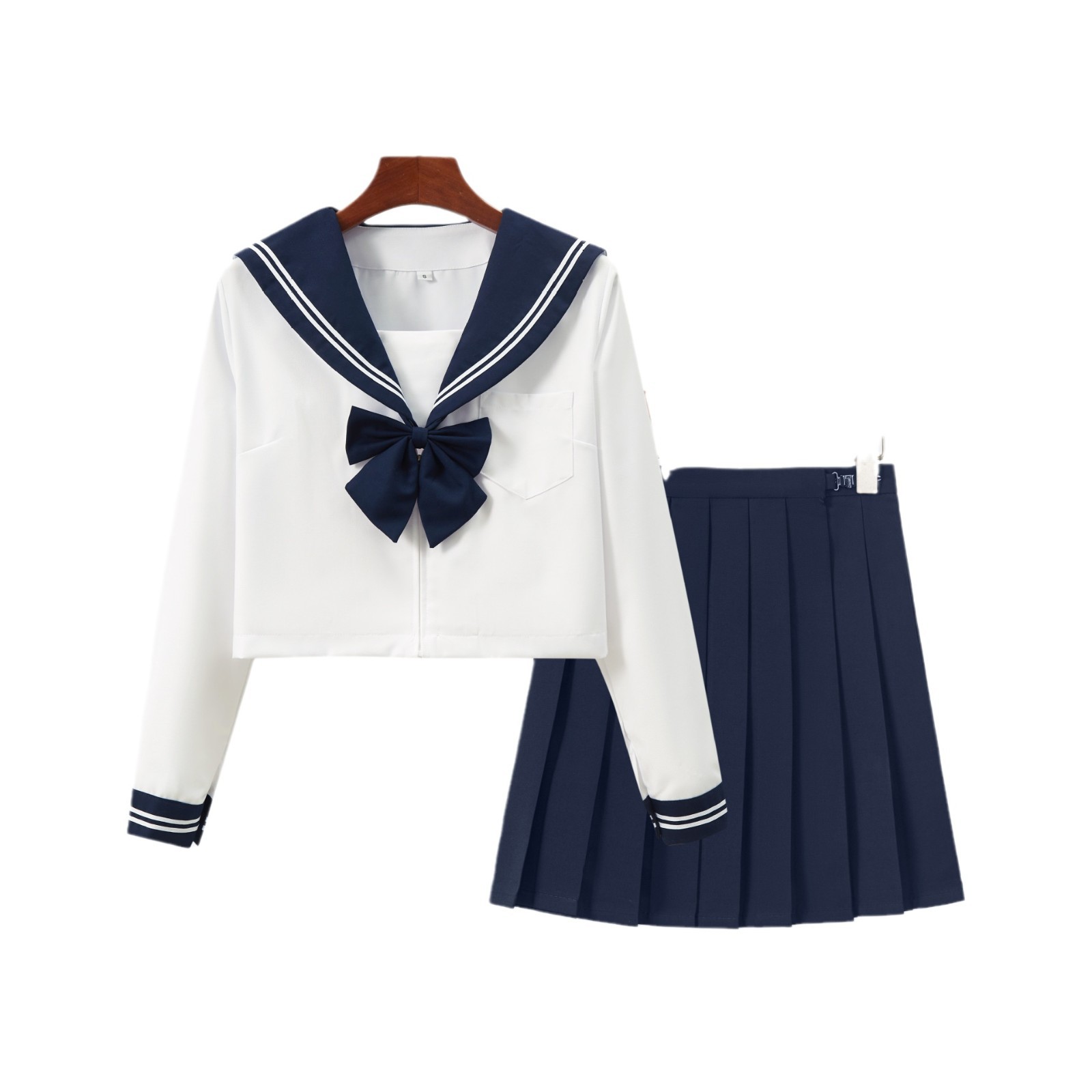 New Japanese blue collar white two jk sailor suit orthodox suit long sleeve college style pleated skirt factory supply