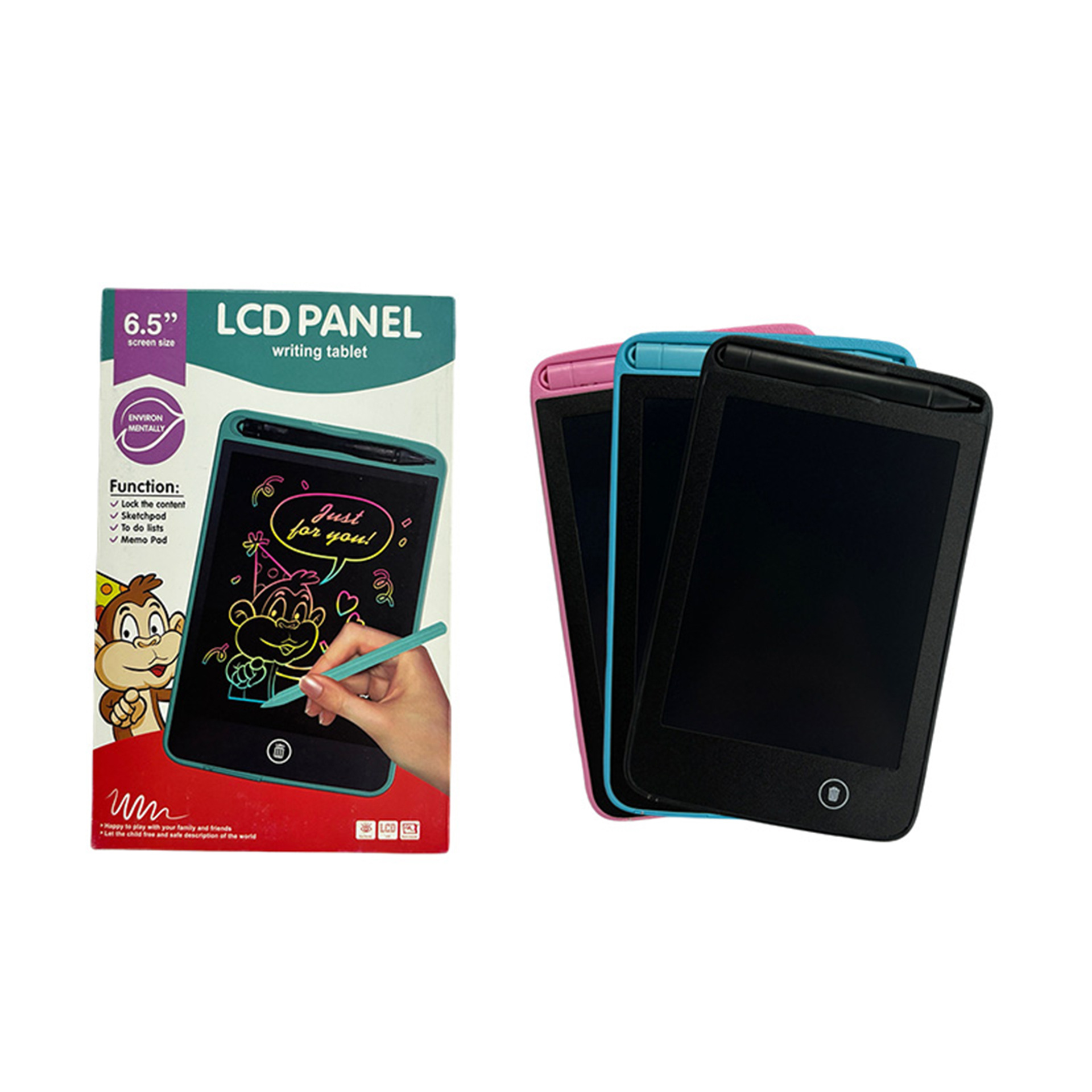 6.5inch Lcd Handwriting Board for Kidsren Early Education Graffiti Drawing Board Can Clear Lcd Lcd Writing Board with One Click to Clear the Screen