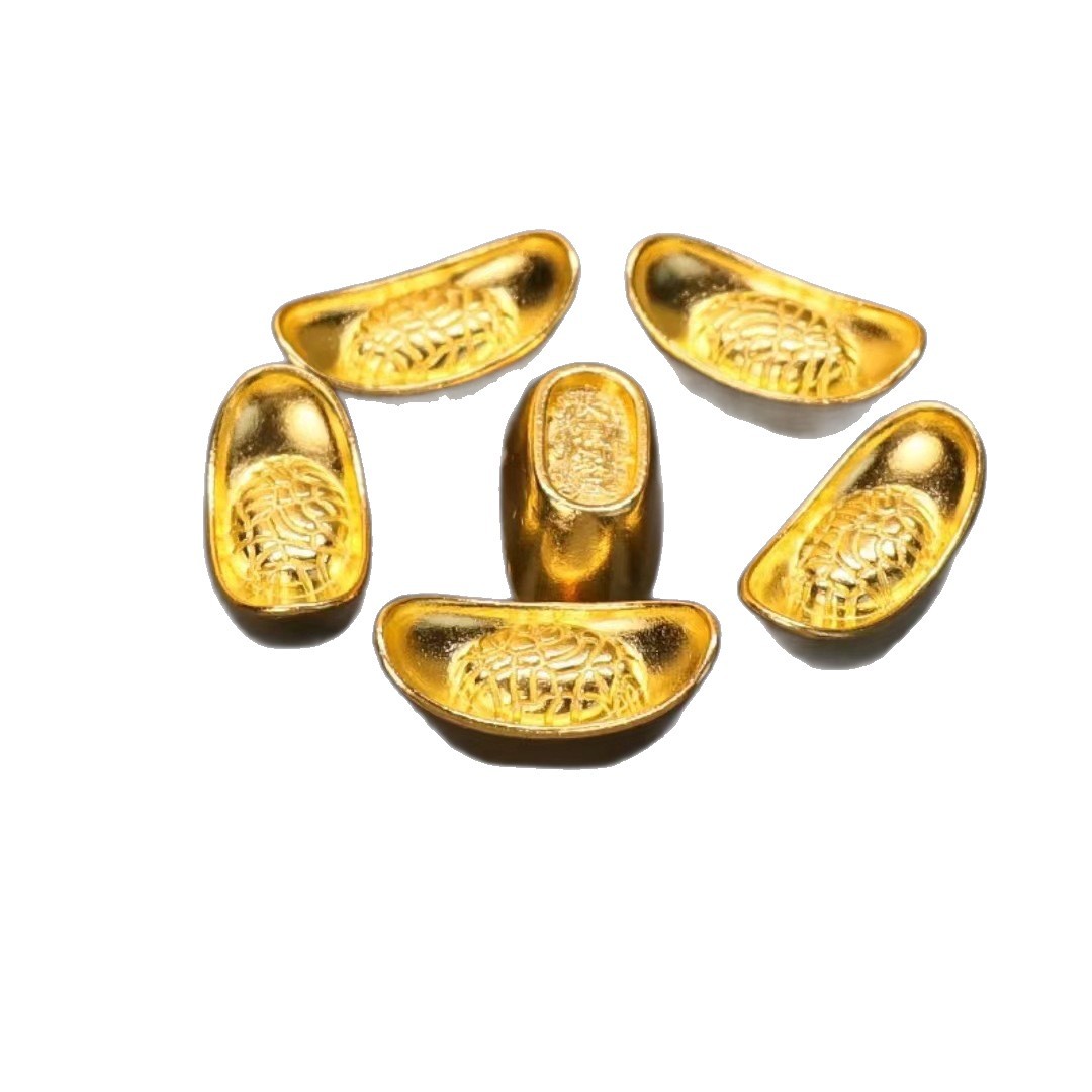 Creative Home Furnishings Alloy Solid Small Ingot Pressure Cylinder Decoration Gold-Plated Alloy Ingot Silver-Plated Ingot Office Display