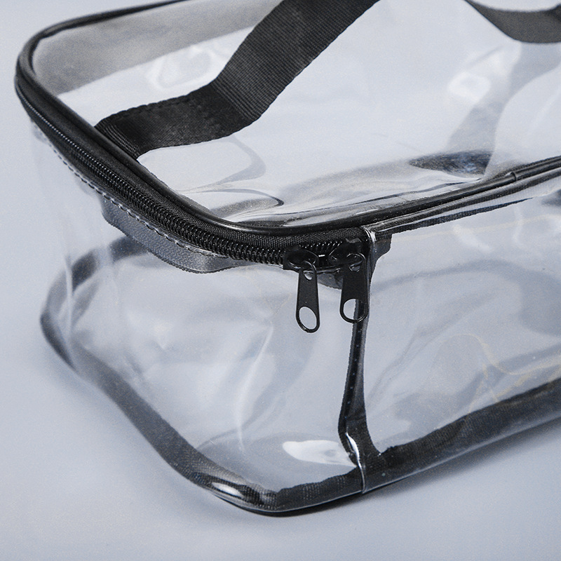 Transparent PVC Wash Bag Multifunctional Cosmetic Portable Storage Bag Large Capacity Waterproof Wash Zipper Bag for Travel