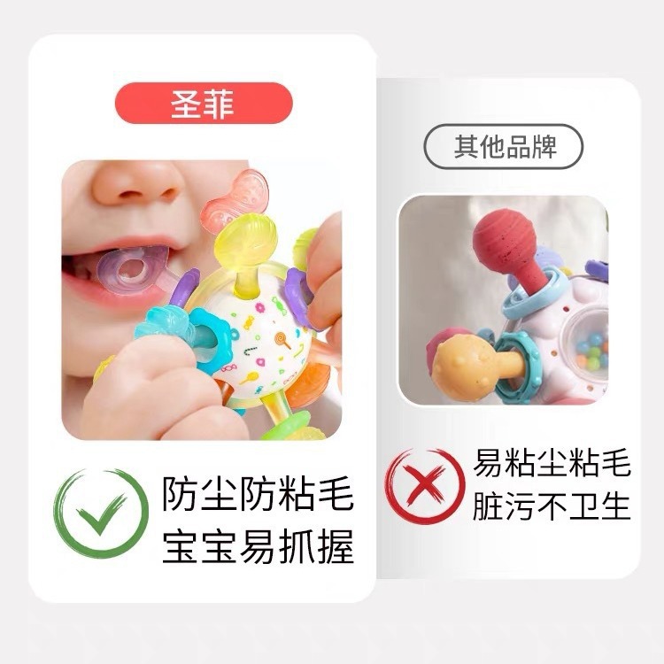 Baby Manhattan Ball Hand Grasping Ball Early Education Toy Grasping Training Baby Can Chew Molar Toy Educational