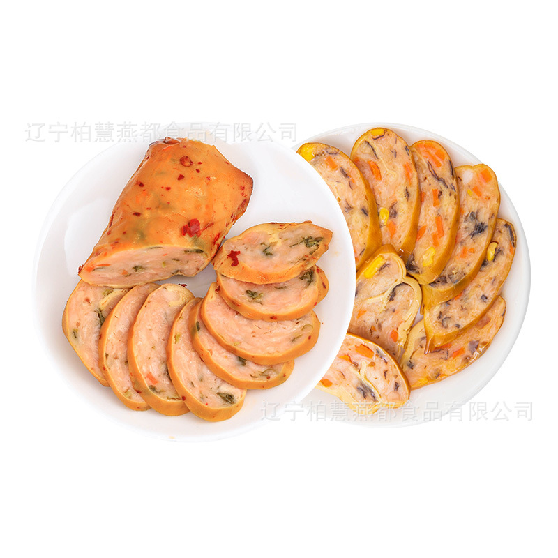 Baihui Dietary Bean Skin Meat Rolls 80g Bean Roll Snacks Chicken Rolls Nutritional Open Bag Ready-To-Eat Northeast Specialty Wholesale