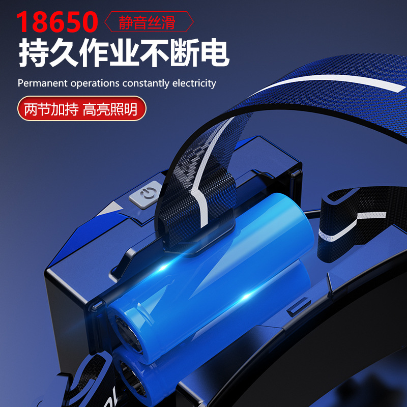 Factory wholesale head-mounted Type-c rechargeable outdoor fishing sensor light highlight P50 zoom led strong light headlight